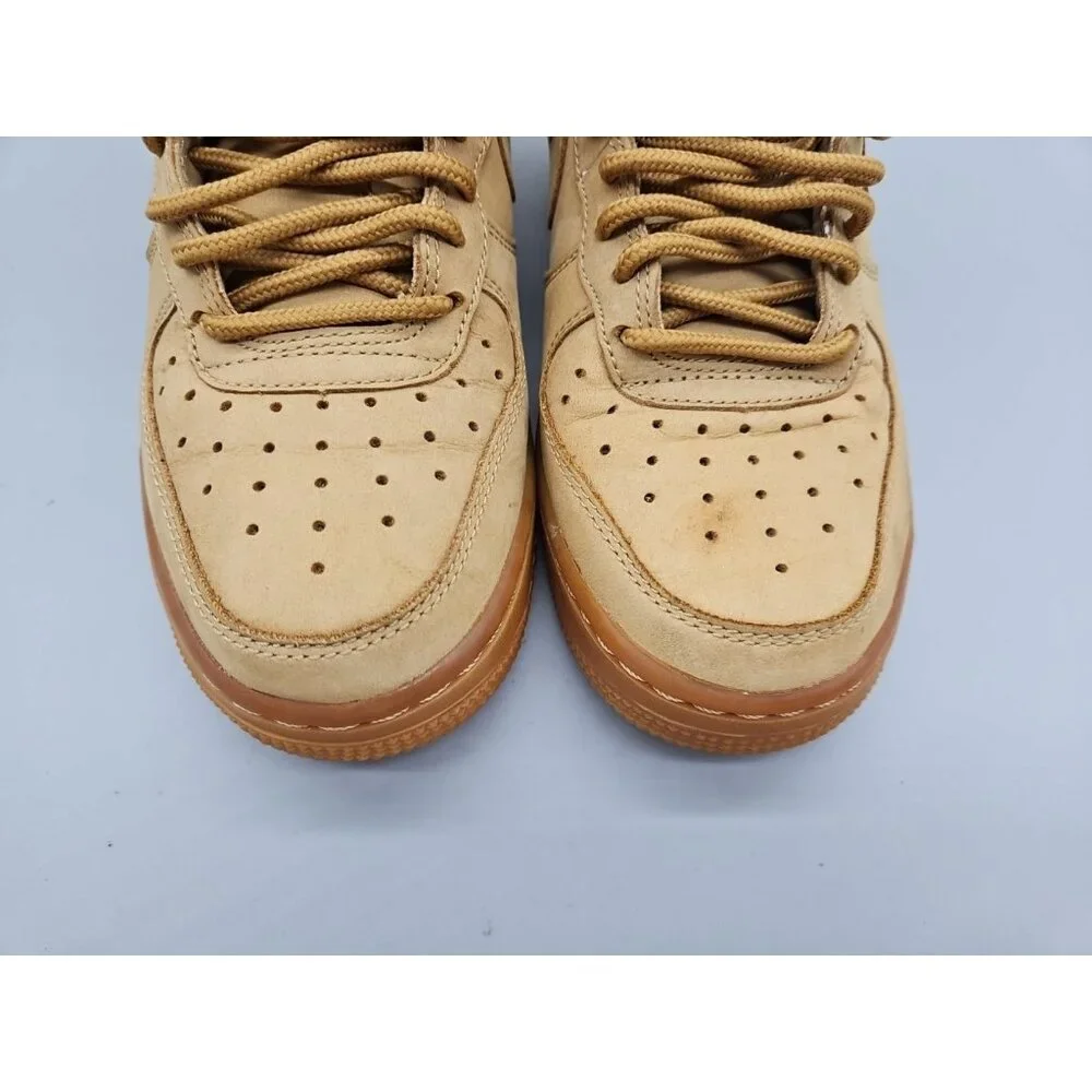 Nike Air Force 1‎ High Top Sneaker Suade/Khaki Shoe Size US 4.5Y UK 4 EUR 36.5